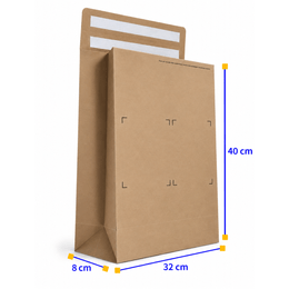 Envelope de papel kraft E-commerce com 2 fitas dupla face M